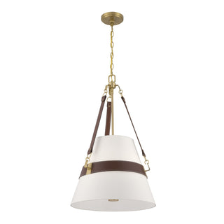 Corinth Three Light Pendant in Warm Brass