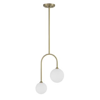 Chester Two Light Pendant in Noble Brass