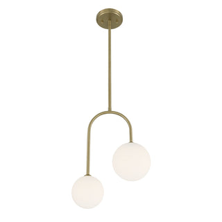 Chester Two Light Pendant in Noble Brass