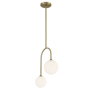Chester Two Light Pendant in Noble Brass