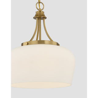 Octave Three Light Pendant in Warm Brass