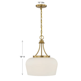Octave Three Light Pendant in Warm Brass