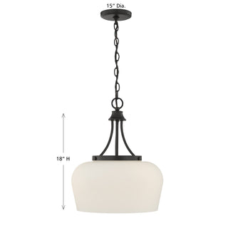 Octave Three Light Pendant in Matte Black