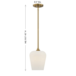 Octave One Light Pendant in Warm Brass