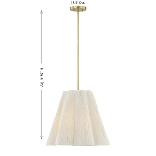 Rosa Four Light Pendant in Noble Brass