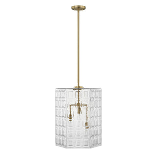 Reddick Three Light Pendant in Warm Brass