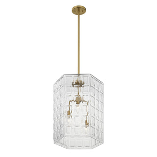 Reddick Three Light Pendant in Warm Brass