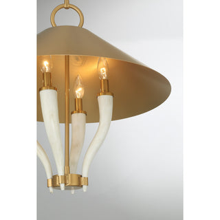 Hearne Four Light Pendant in Warm Brass