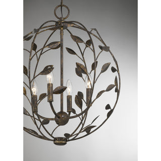 Laska Four Light Pendant in Enchanted Bronze