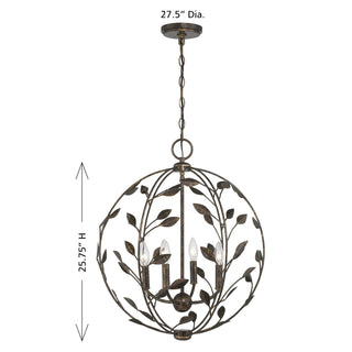 Laska Four Light Pendant in Enchanted Bronze