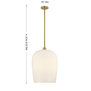 Livingston One Light Pendant in Warm Brass