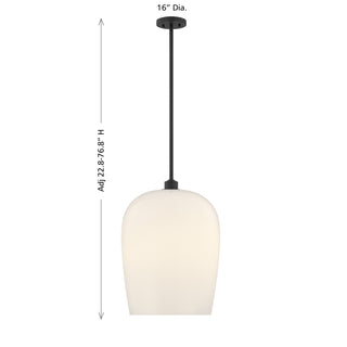Livingston One Light Pendant in Matte Black