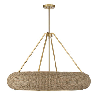 Gaia Six Light Pendant in Warm Brass