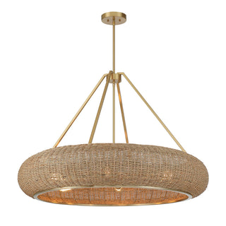 Gaia Six Light Pendant in Warm Brass