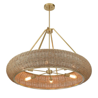 Gaia Six Light Pendant in Warm Brass