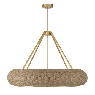 Gaia Six Light Pendant in Warm Brass