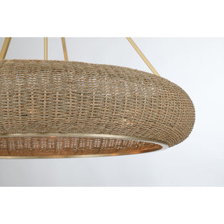 Gaia Six Light Pendant in Warm Brass