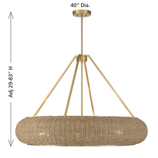 Gaia Six Light Pendant in Warm Brass