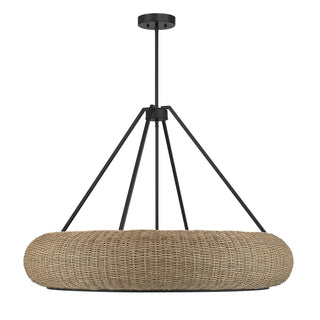 Gaia Six Light Pendant in Matte Black