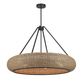 Gaia Six Light Pendant in Matte Black