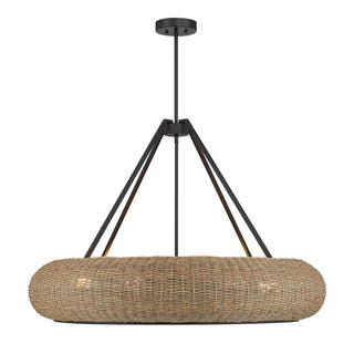 Gaia Six Light Pendant in Matte Black