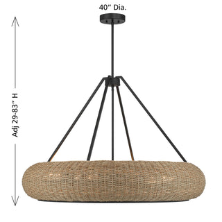 Gaia Six Light Pendant in Matte Black