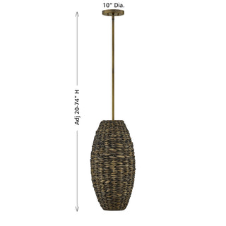 Tierra Brisa One Light Pendant in Riviera Brass