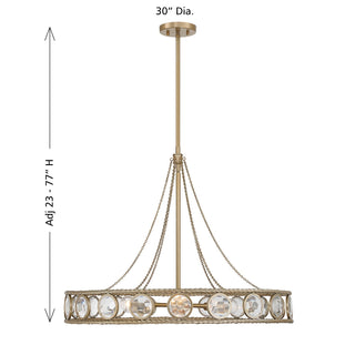 Cologne Six Light Pendant in Opulent Gold