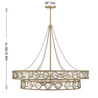 Cologne 12 Light Pendant in Opulent Gold