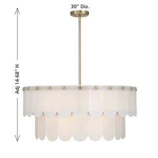 Ashton Ten Light Pendant in Noble Brass