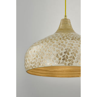 Kemp One Light Pendant in Ivory and Gold Shell