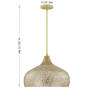 Kemp One Light Pendant in Ivory and Gold Shell