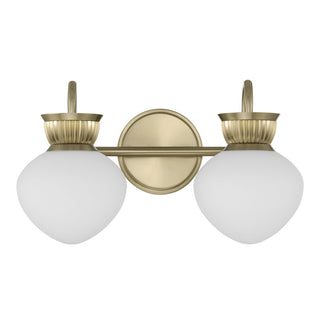 Melbourne Two Light Bathroom Vanity in Noble Brass