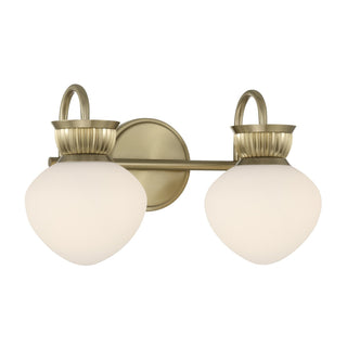 Melbourne Two Light Bathroom Vanity in Noble Brass