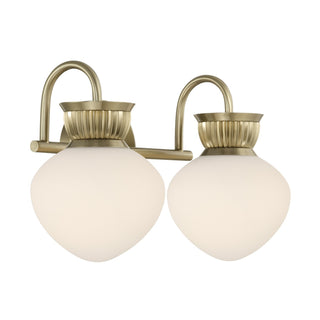 Melbourne Two Light Bathroom Vanity in Noble Brass