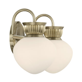 Melbourne Two Light Bathroom Vanity in Noble Brass