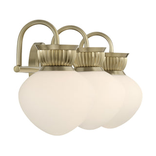 Melbourne Three Light Bathroom Vanity in Noble Brass