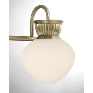 Melbourne Three Light Bathroom Vanity in Noble Brass