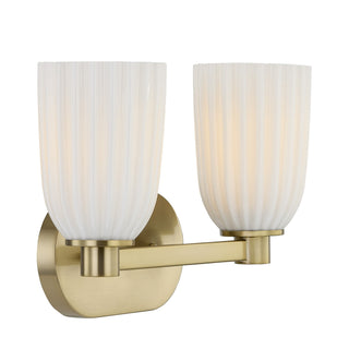Baldwin Two Light Bathroom Vanity in Noble Brass