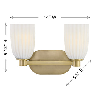 Baldwin Two Light Bathroom Vanity in Noble Brass
