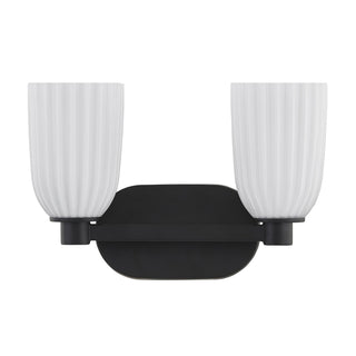 Baldwin Two Light Bathroom Vanity in Matte Black