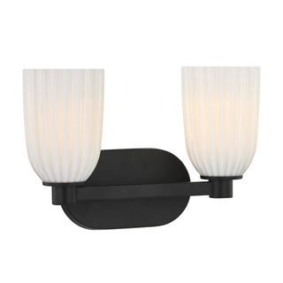 Baldwin Two Light Bathroom Vanity in Matte Black