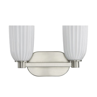 Baldwin Two Light Bathroom Vanity in Satin Nickel