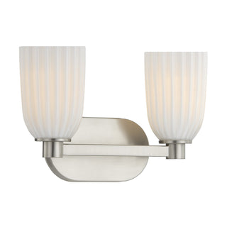Baldwin Two Light Bathroom Vanity in Satin Nickel