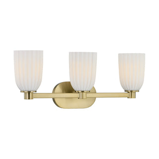 Baldwin Three Light Bathroom Vanity in Noble Brass