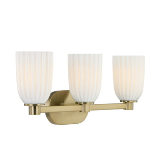 Baldwin Three Light Bathroom Vanity in Noble Brass