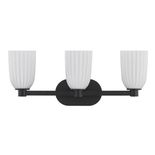 Baldwin Three Light Bathroom Vanity in Matte Black