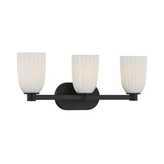 Baldwin Three Light Bathroom Vanity in Matte Black