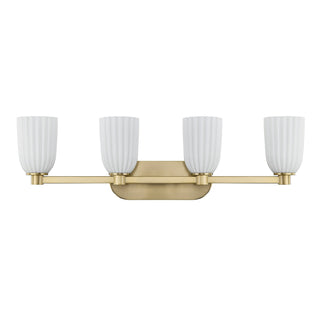 Baldwin Four Light Bathroom Vanity in Noble Brass