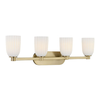 Baldwin Four Light Bathroom Vanity in Noble Brass